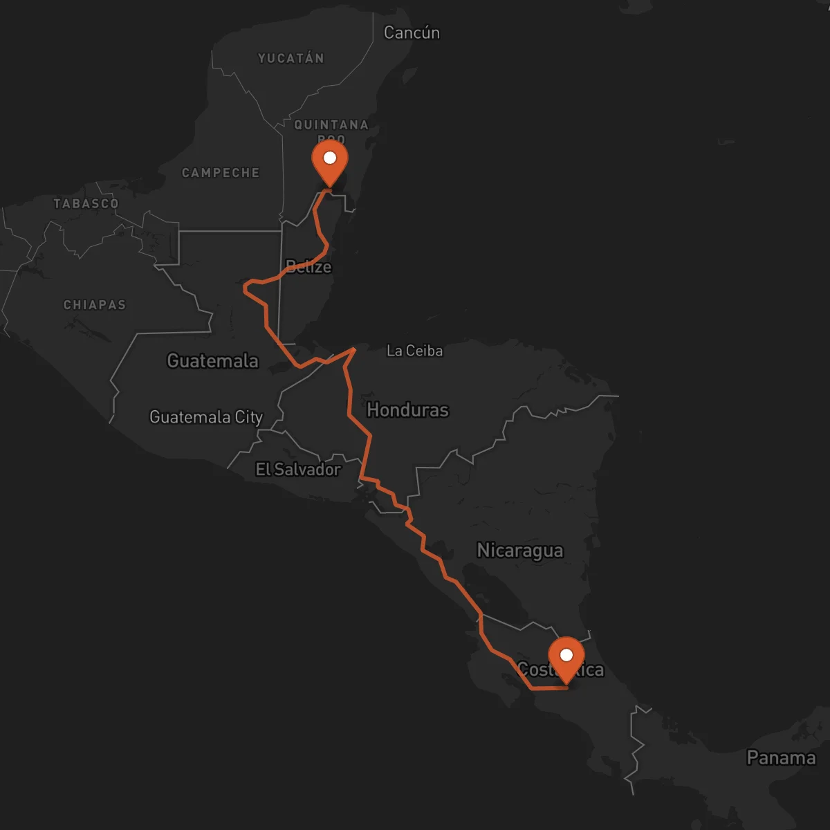 Ruta Chetumal - San José