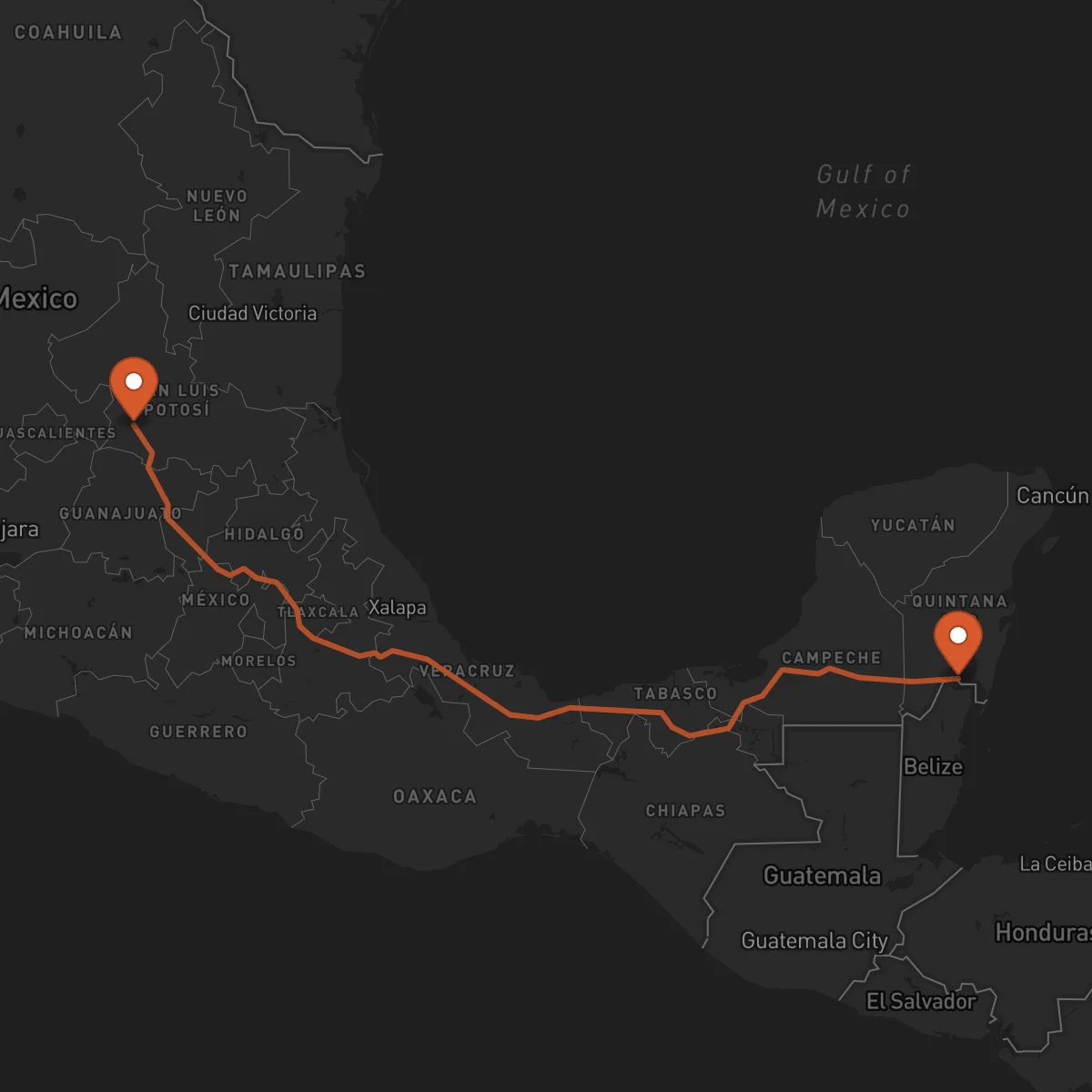 Ruta San Luis Potosí - Chetumal