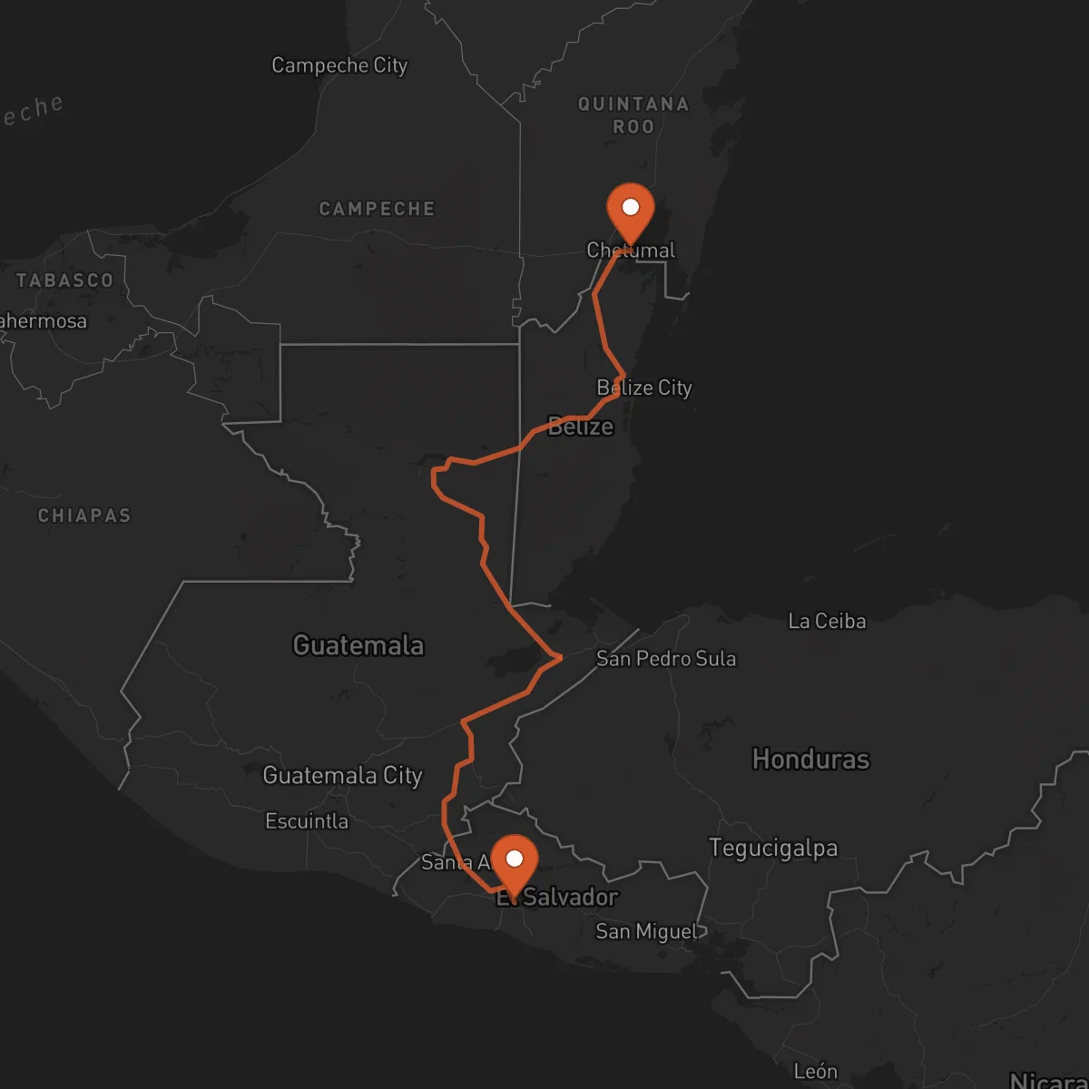 Ruta Chetumal - San Salvador