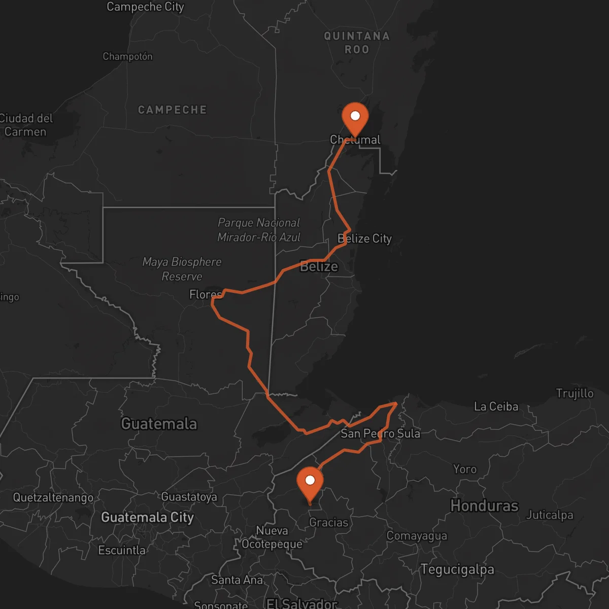 Ruta Santa Rosa de Copán - Chetumal