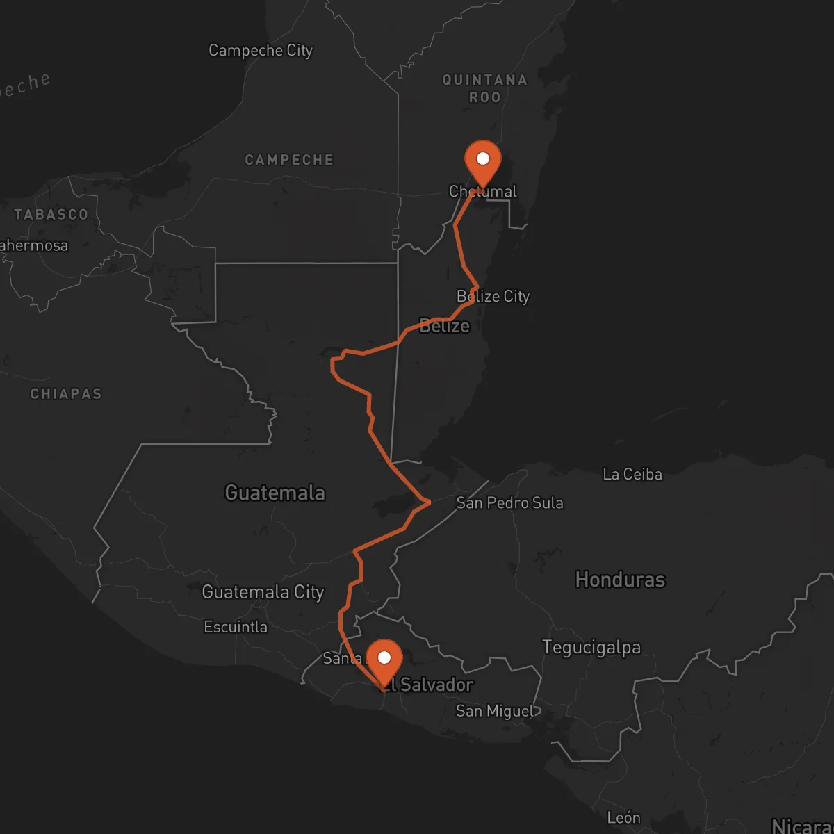 Ruta Chetumal - Santa Tecla