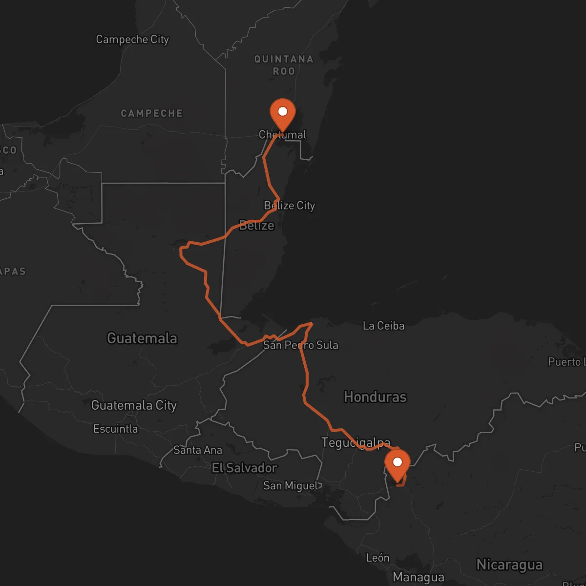 Ruta Somoto - Chetumal