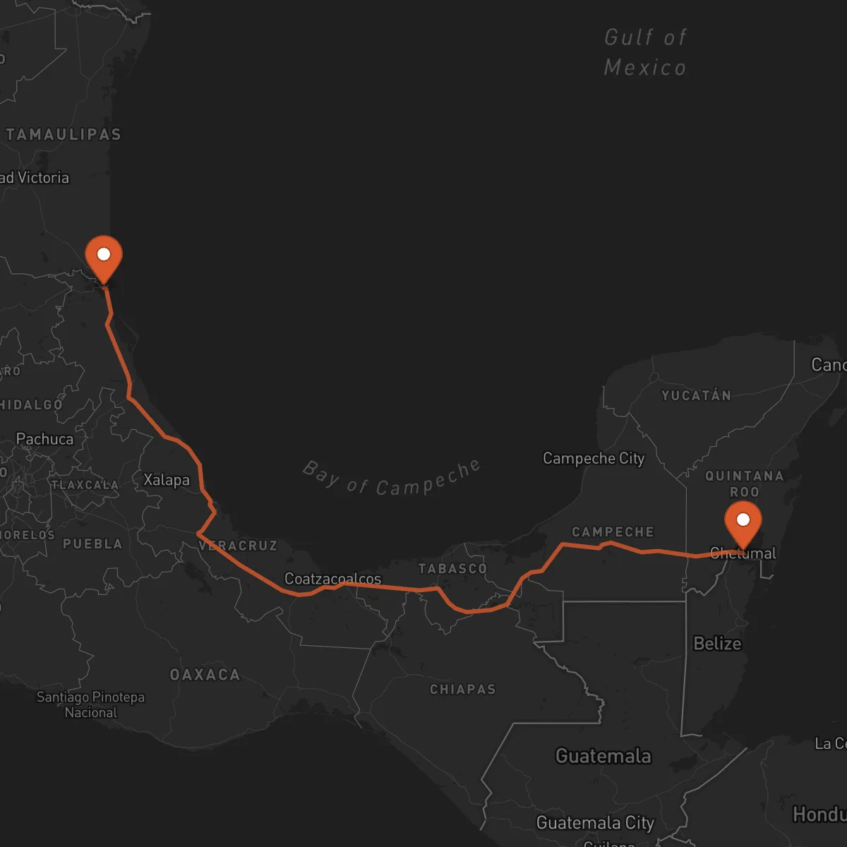 Ruta Tampico - Chetumal