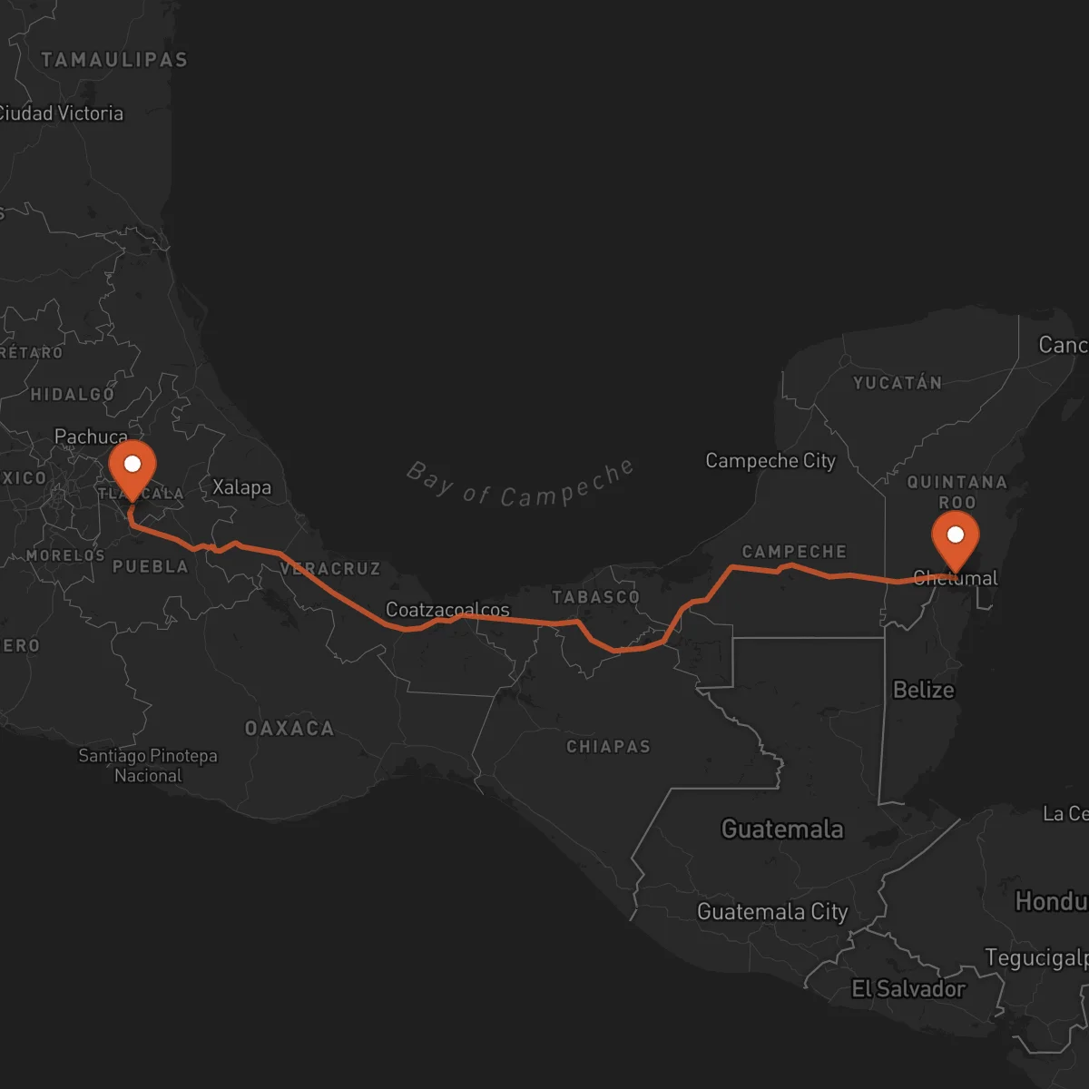 Ruta Tlaxcala de Xicohténcatl - Chetumal