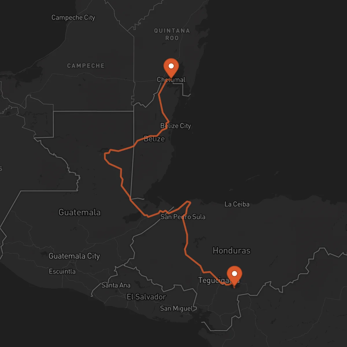 Ruta Yuscarán - Chetumal