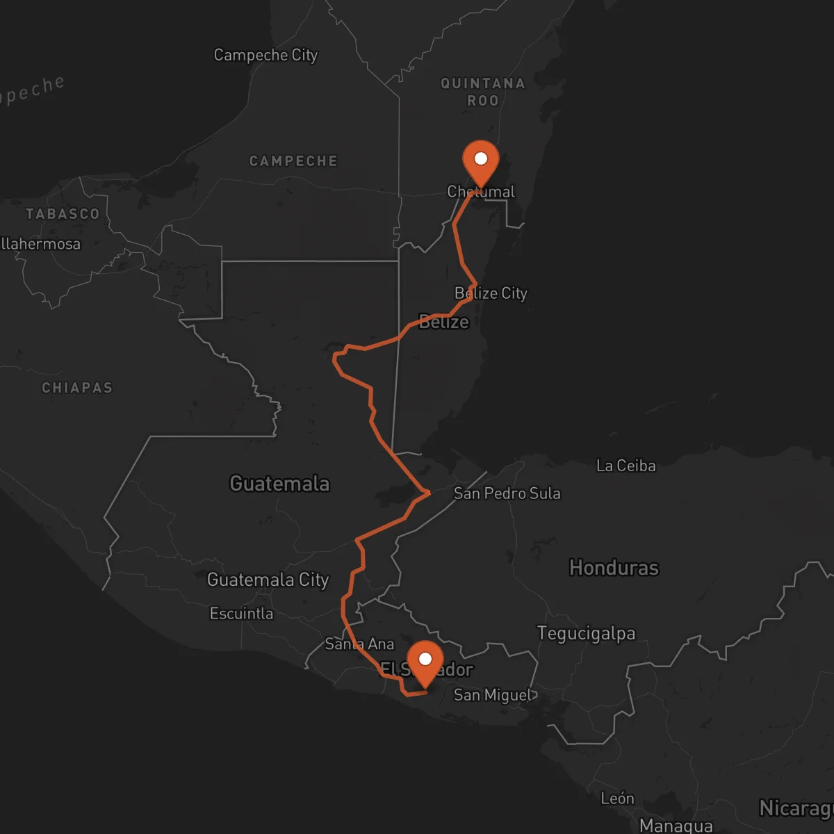 Ruta Chetumal - Zacatecoluca