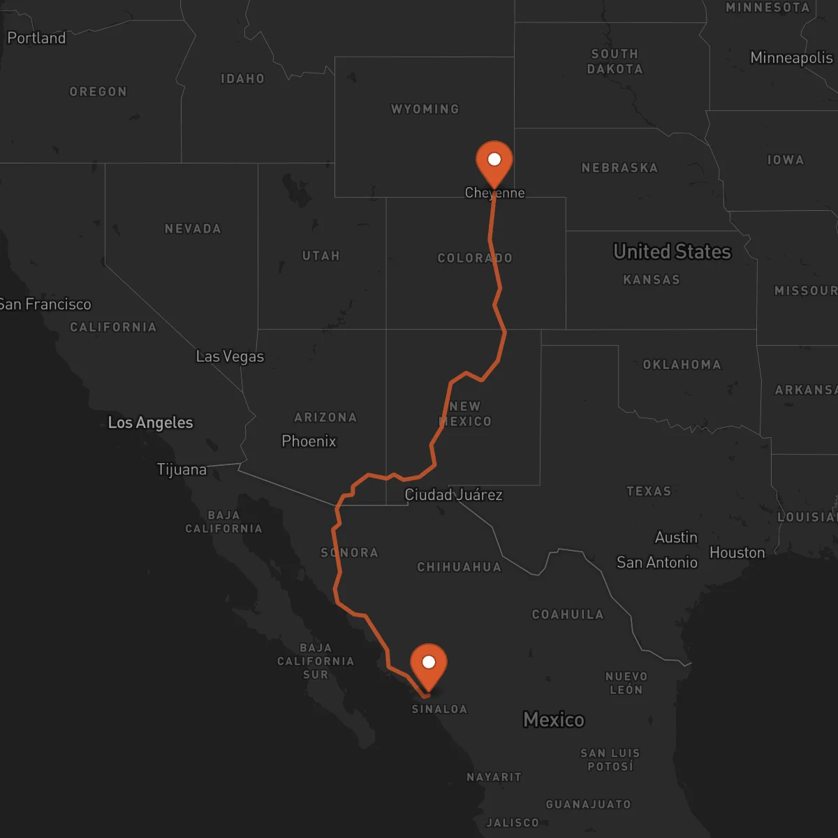 Ruta Cheyenne - Culiacán Rosales