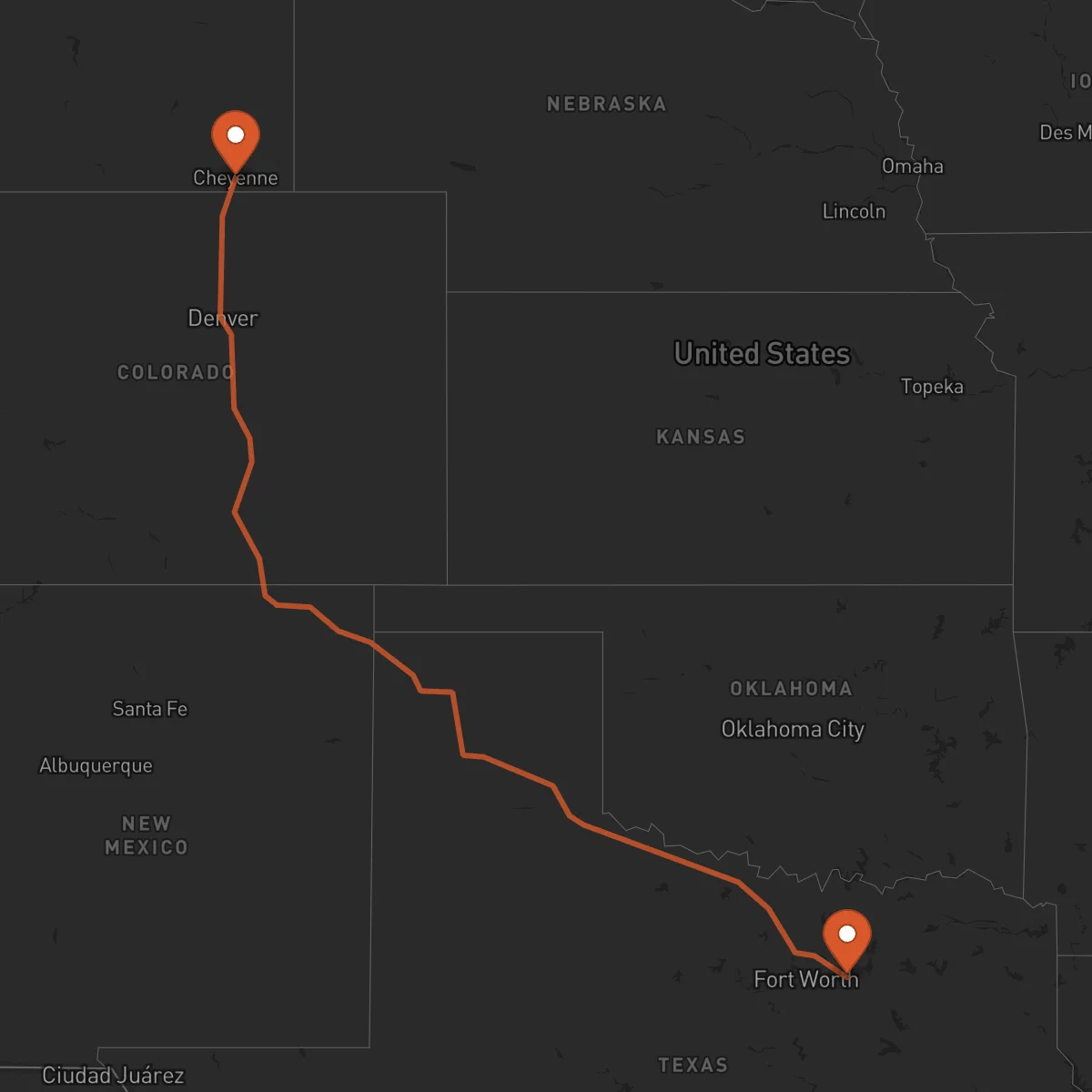 Ruta Dallas - Cheyenne