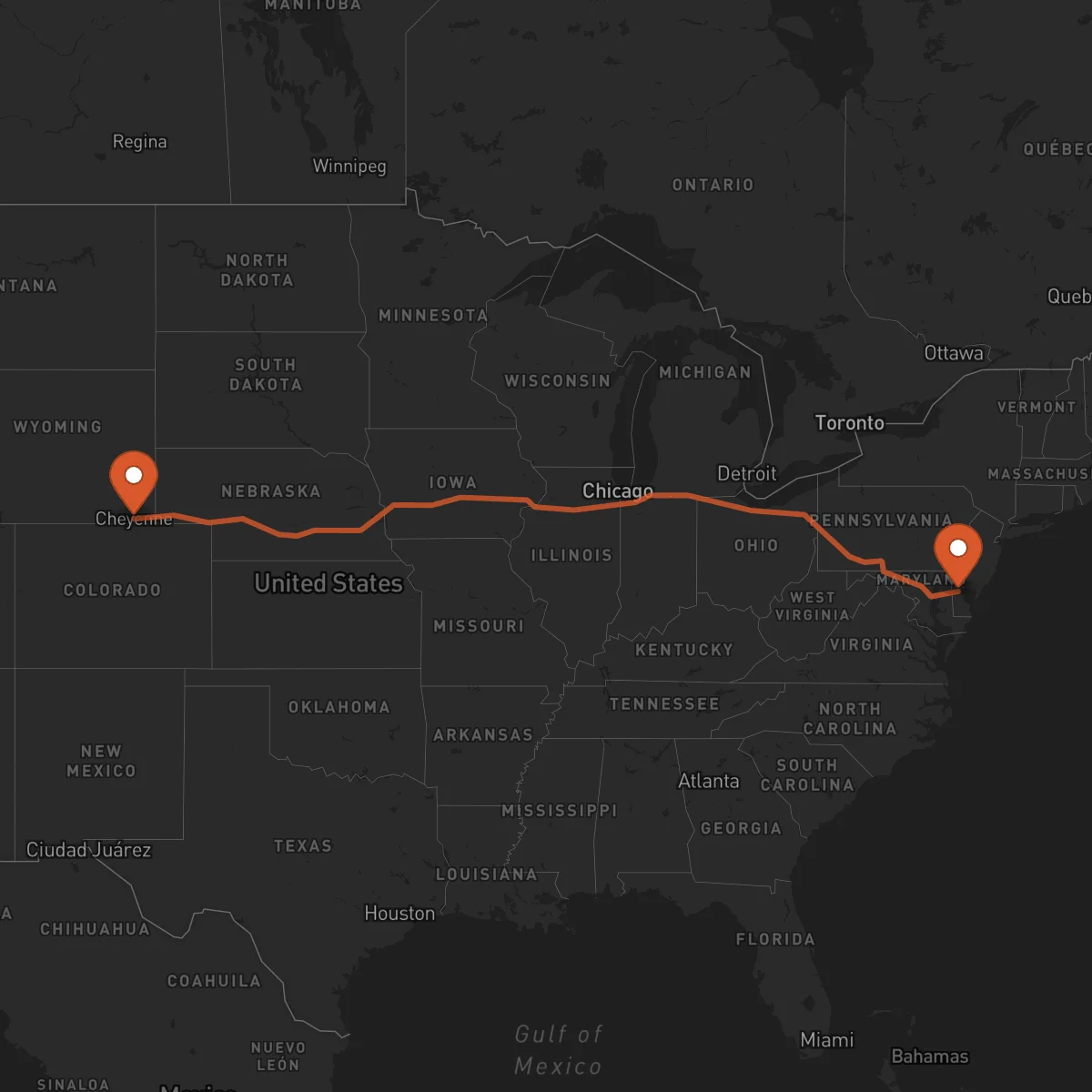 Ruta Cheyenne - Dover