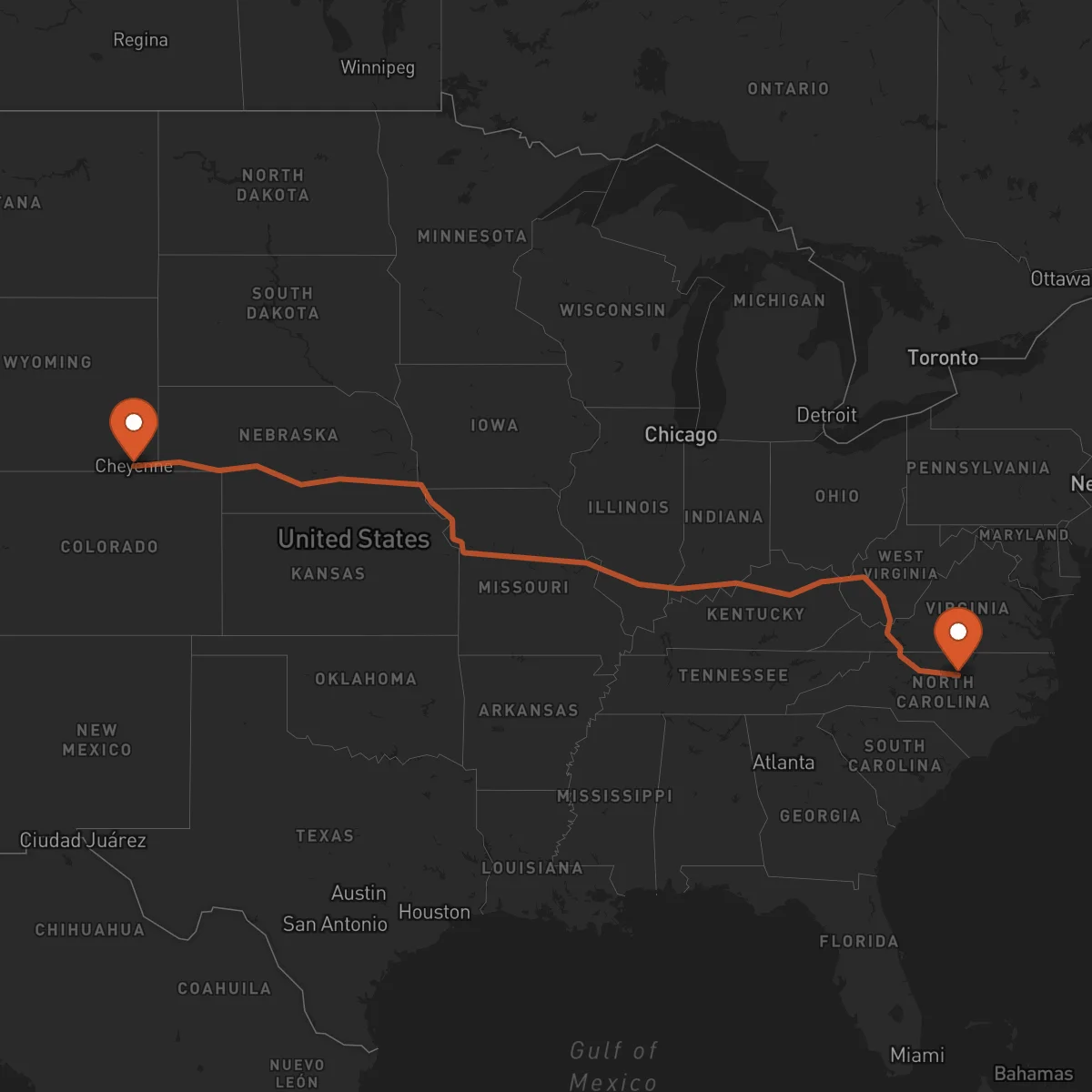 Ruta Cheyenne - Durham