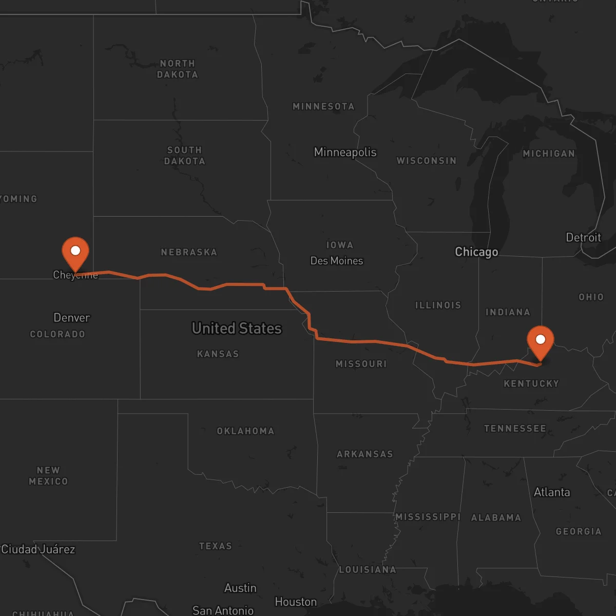 Ruta Cheyenne - Frankfort
