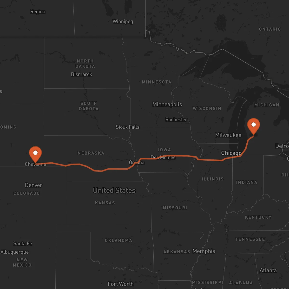 Ruta Grand Rapids - Cheyenne