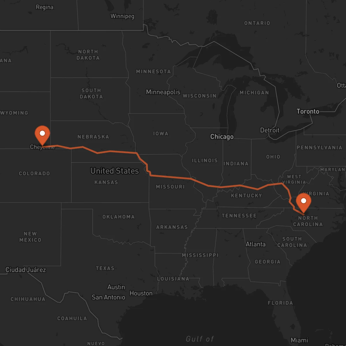 Ruta Cheyenne - Greensboro
