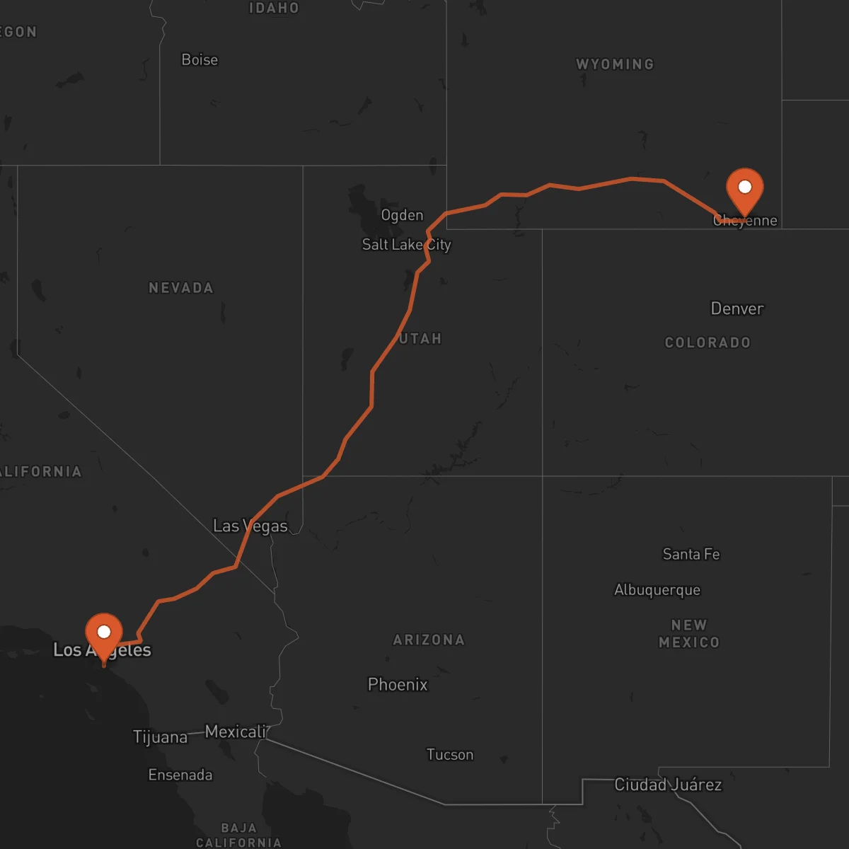 Ruta Long Beach - Cheyenne