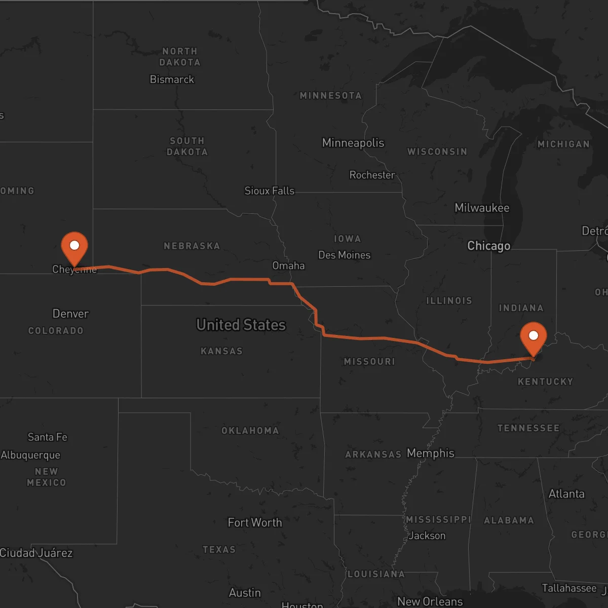 Ruta Cheyenne - Louisville