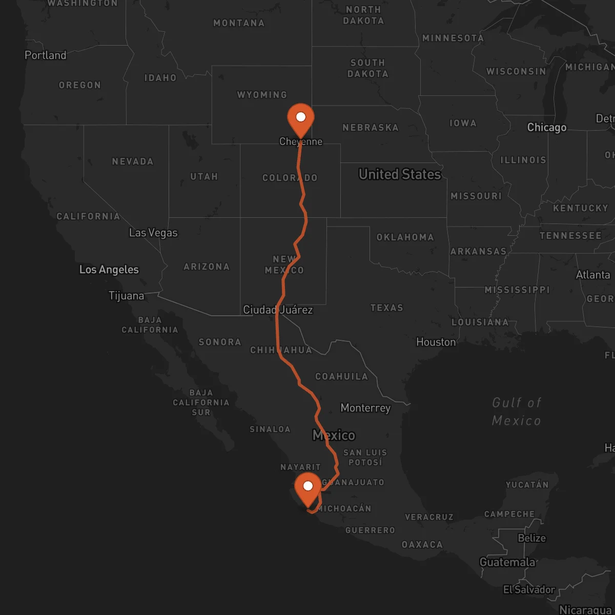 Ruta Cheyenne - Manzanillo