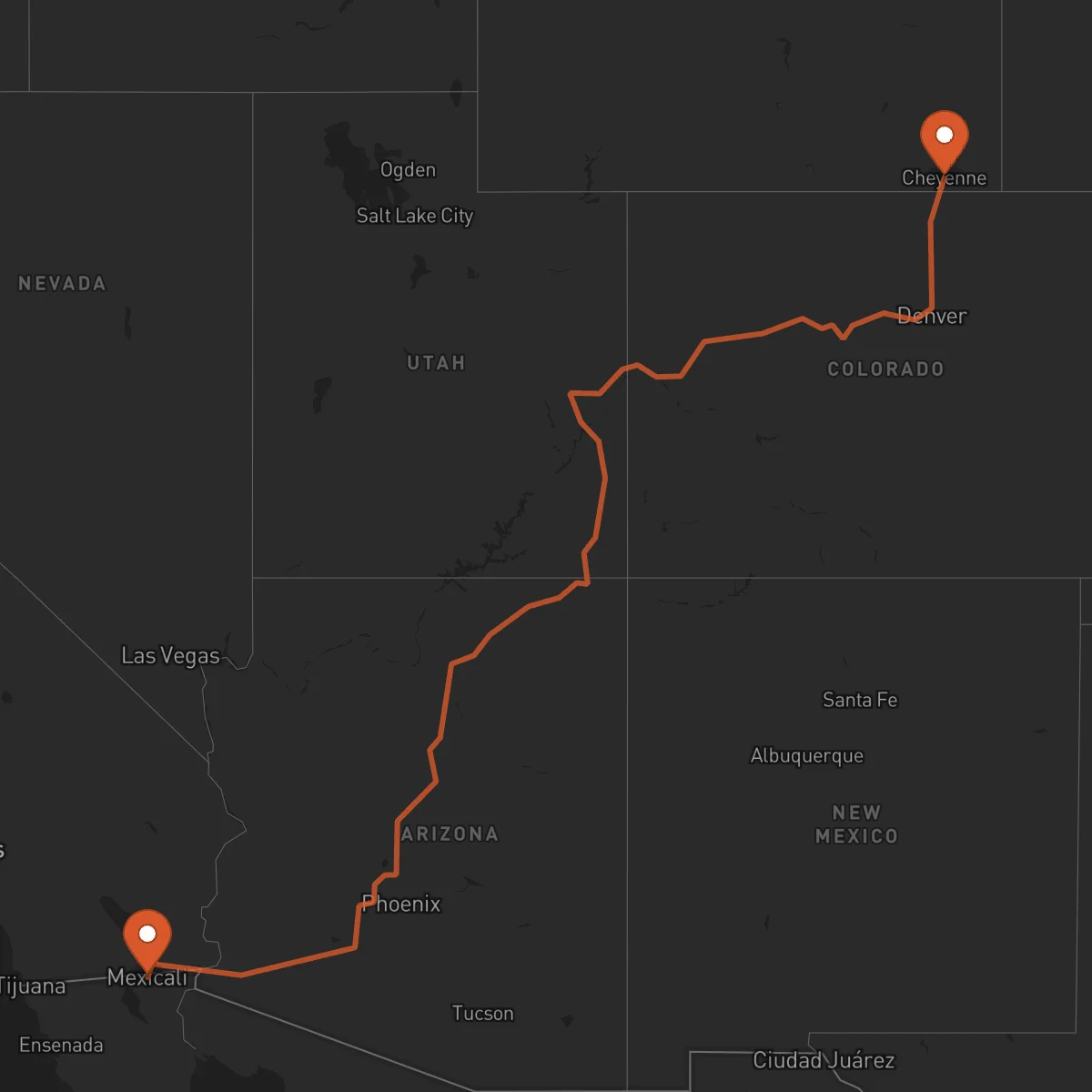 Ruta Cheyenne - Mexicali