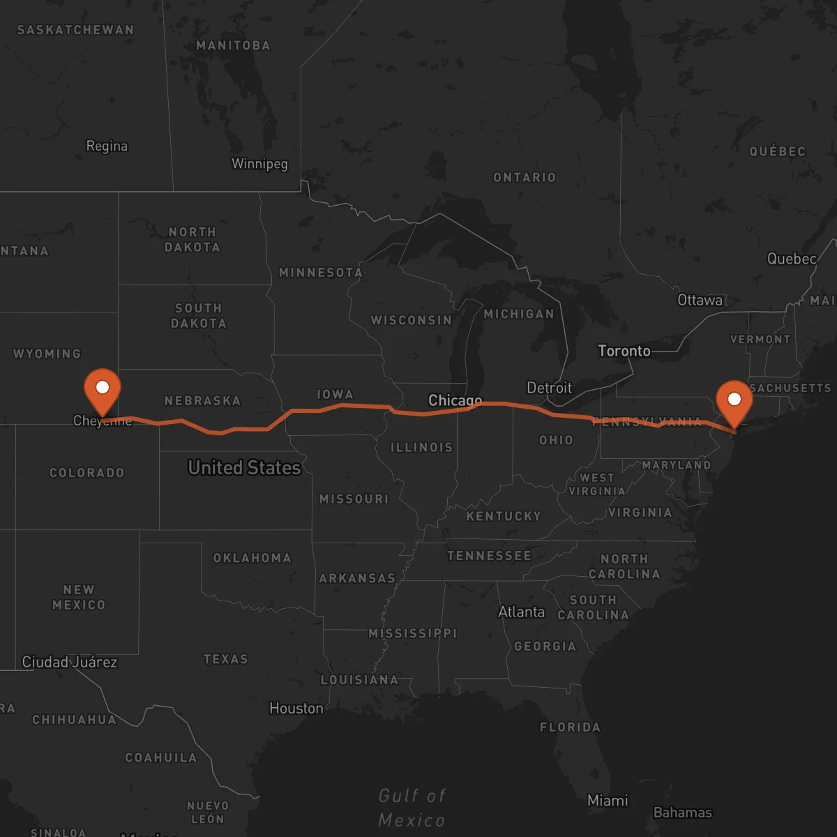 Ruta Cheyenne - New York