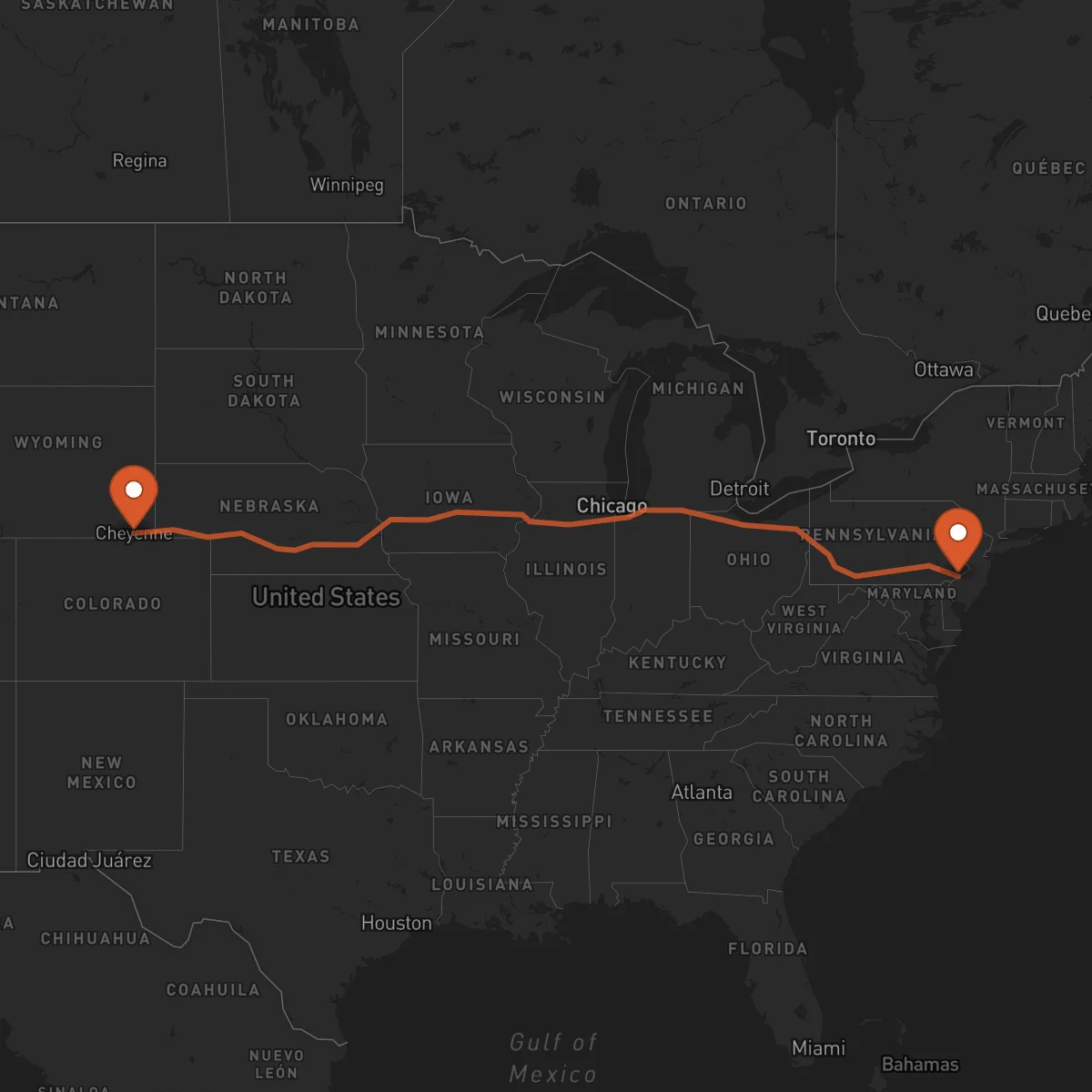 Ruta Cheyenne - Philadelphia