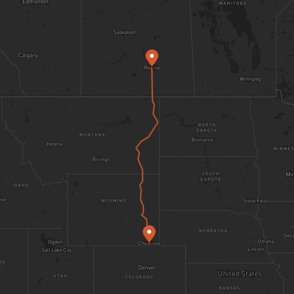 Ruta Cheyenne - Regina