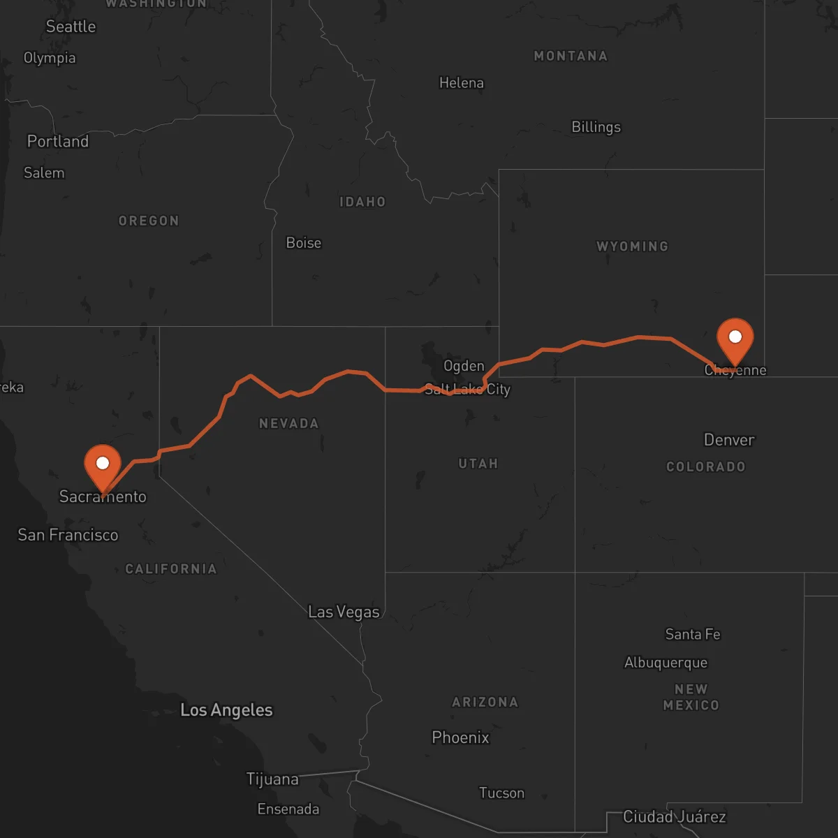 Ruta Cheyenne - Sacramento