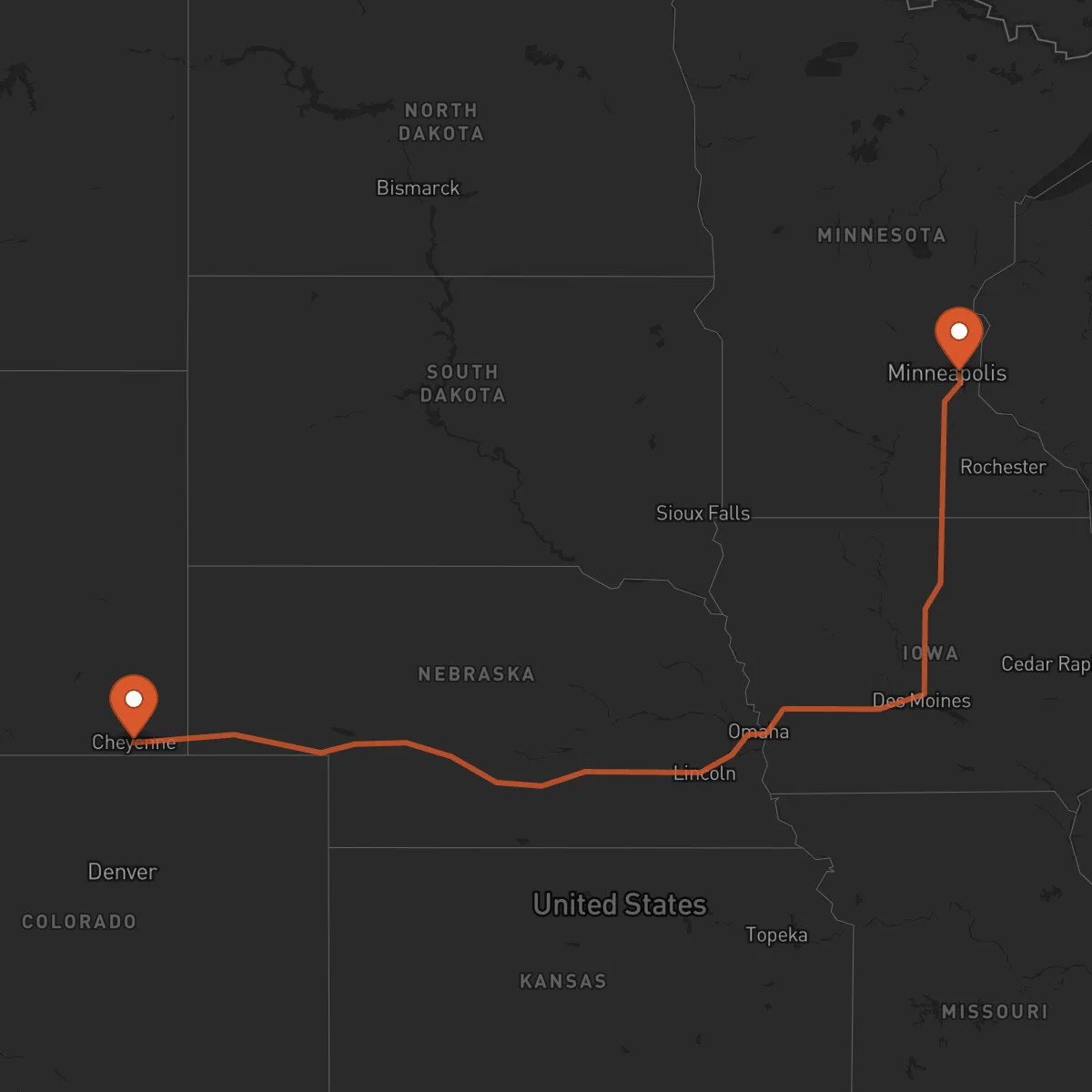 Ruta Cheyenne - Saint Paul