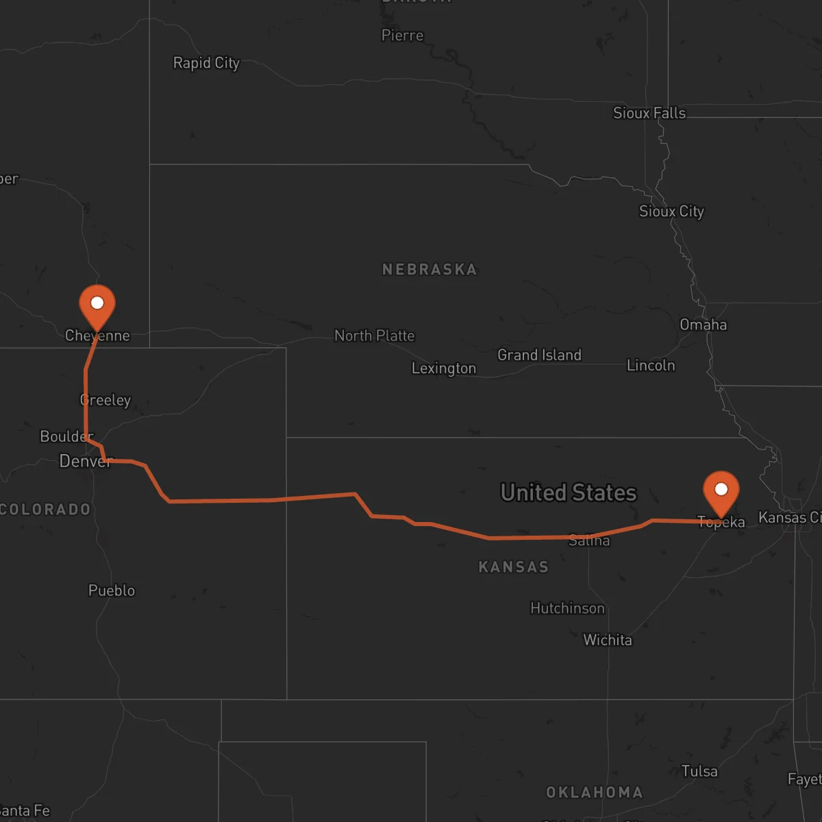 Ruta Cheyenne - Topeka