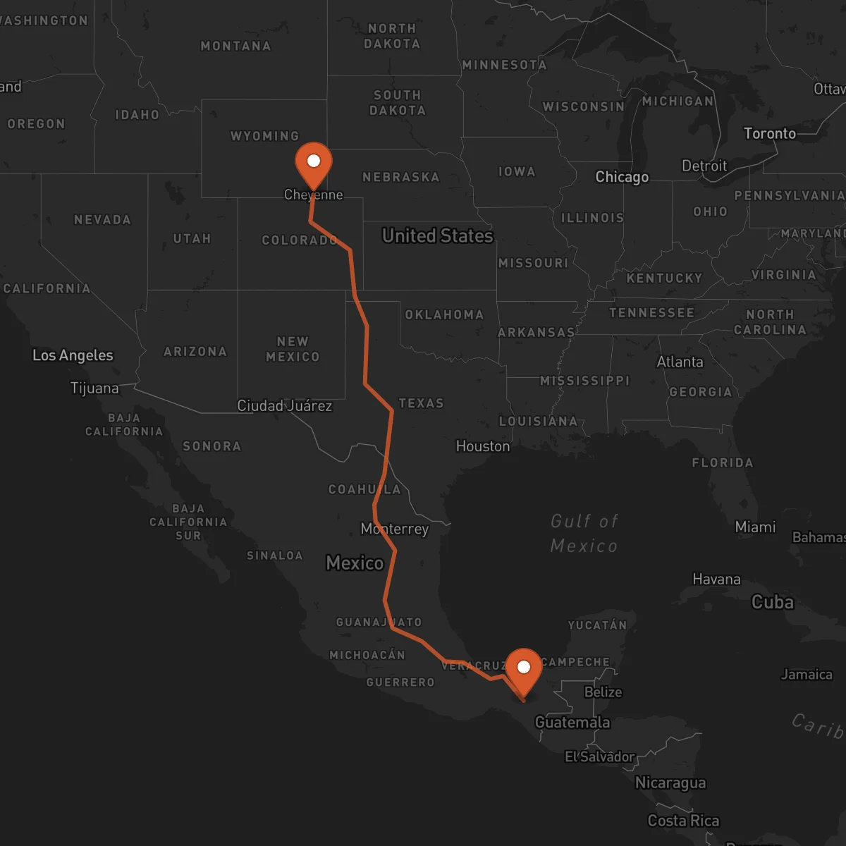 Ruta Cheyenne - Tuxtla Gutiérrez
