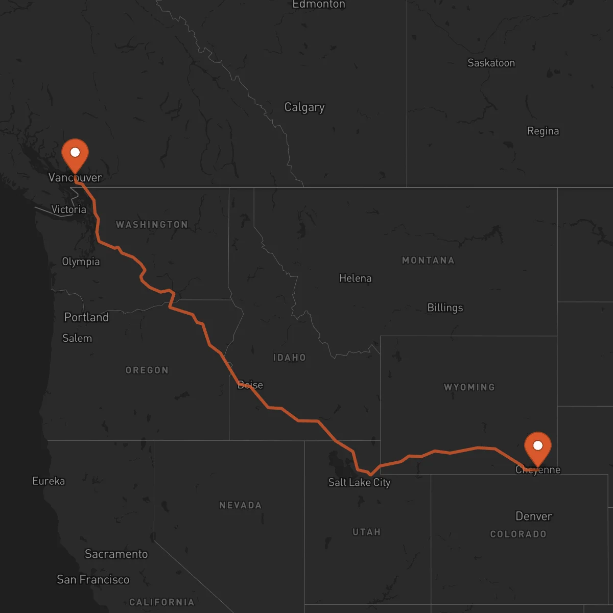 Ruta Cheyenne - Vancouver
