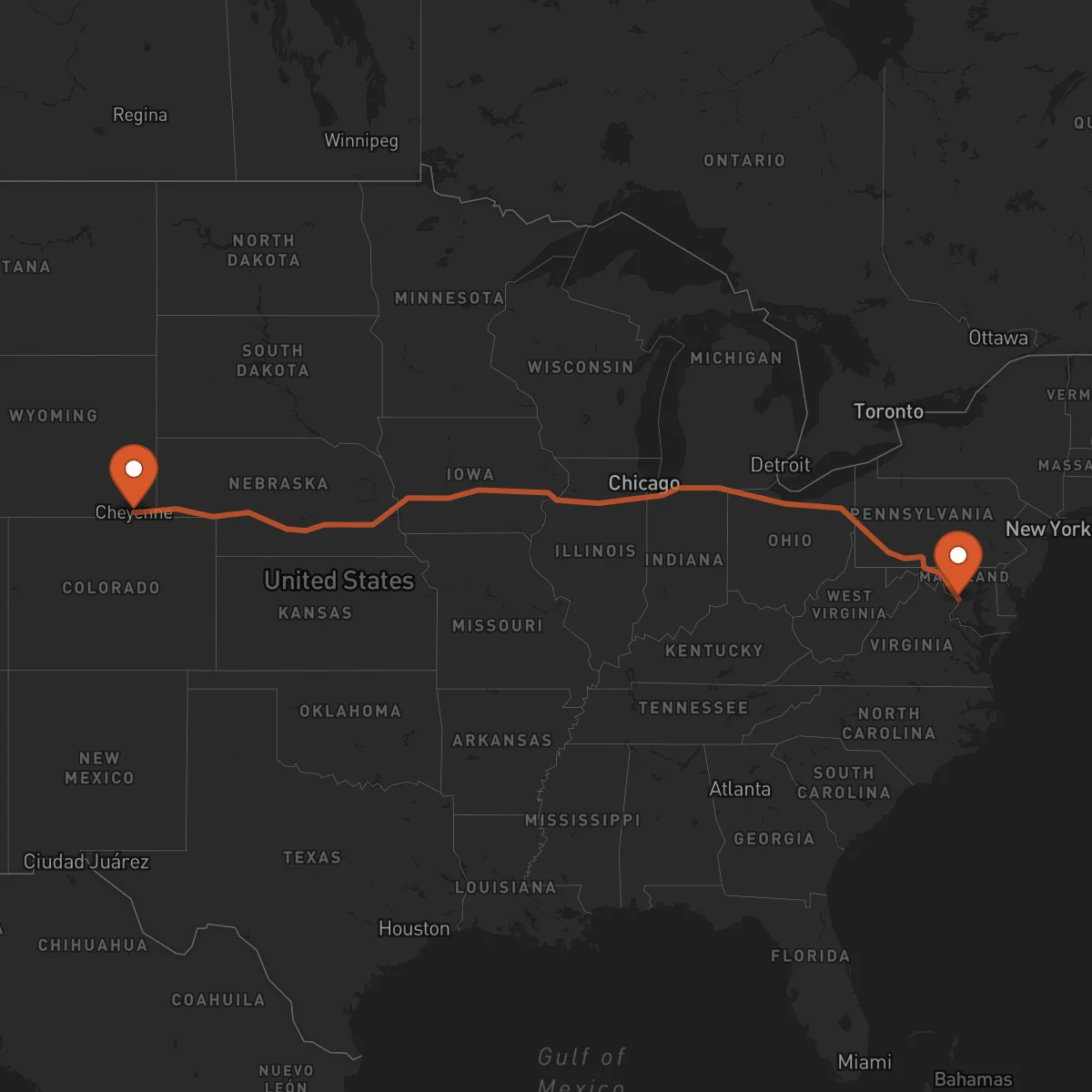 Ruta Cheyenne - Washington D.C.