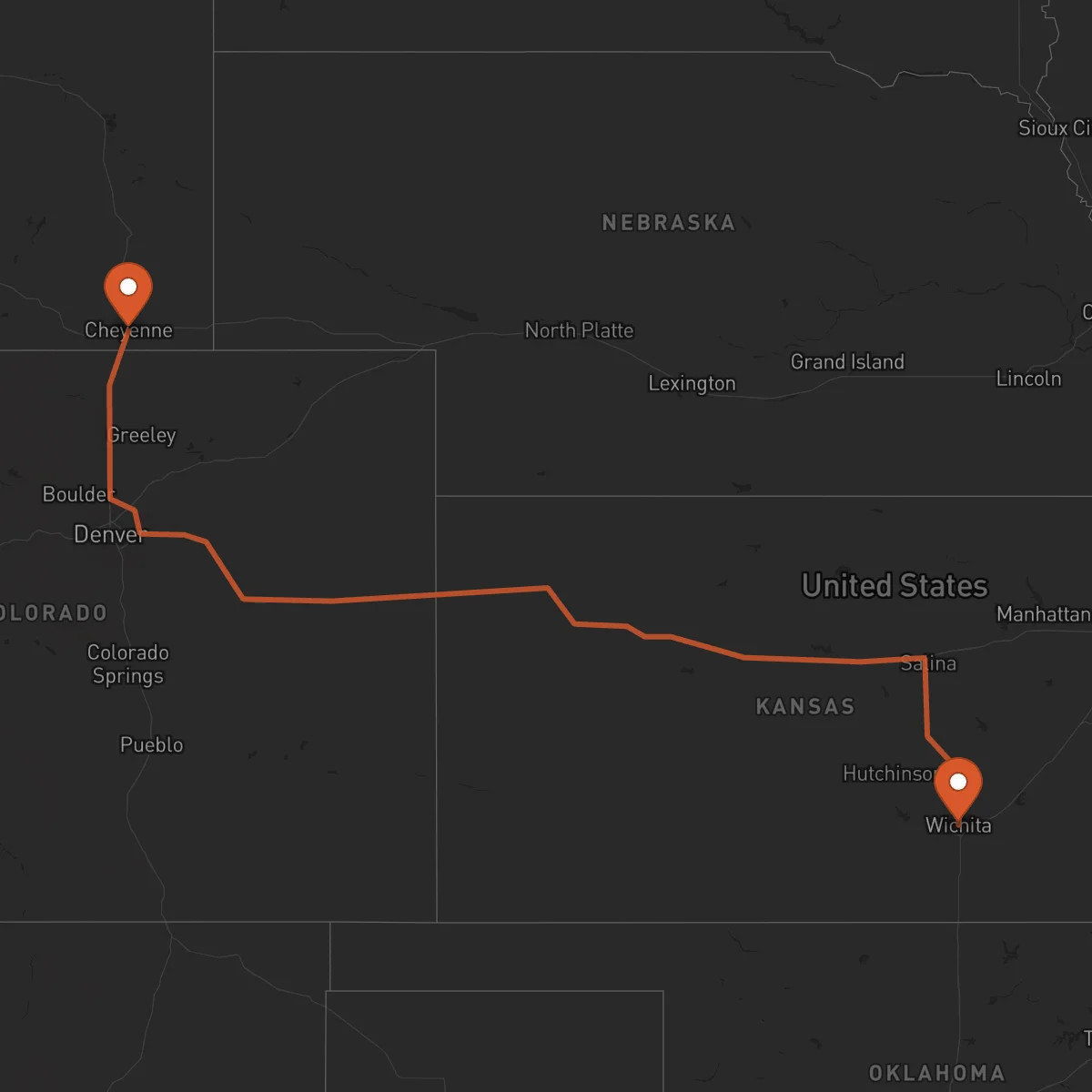 Ruta Cheyenne - Wichita