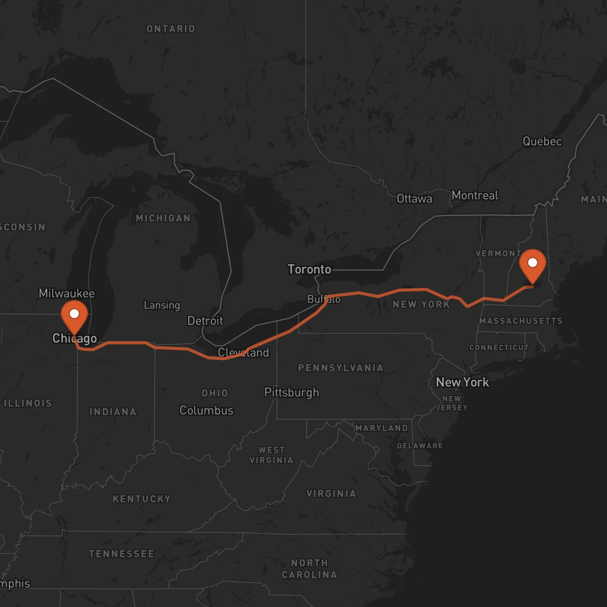 Ruta Concord - Chicago