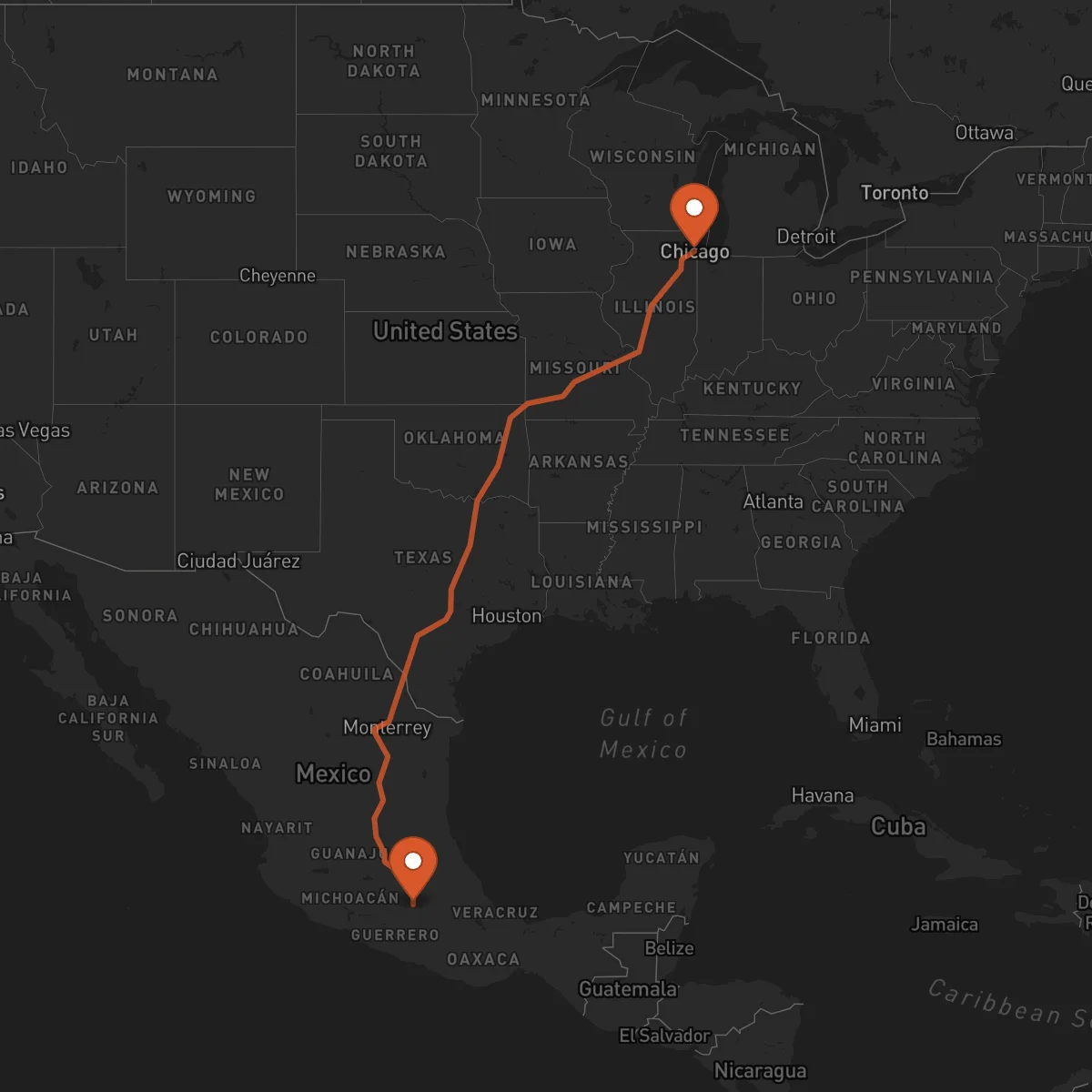 Ruta Cuernavaca - Chicago