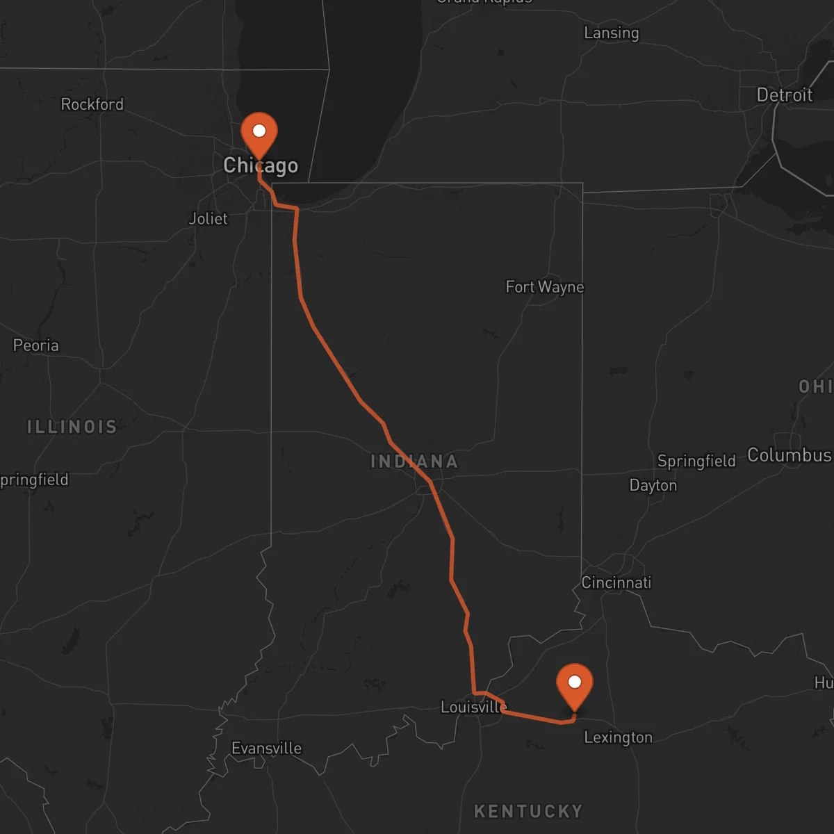 Ruta Frankfort - Chicago