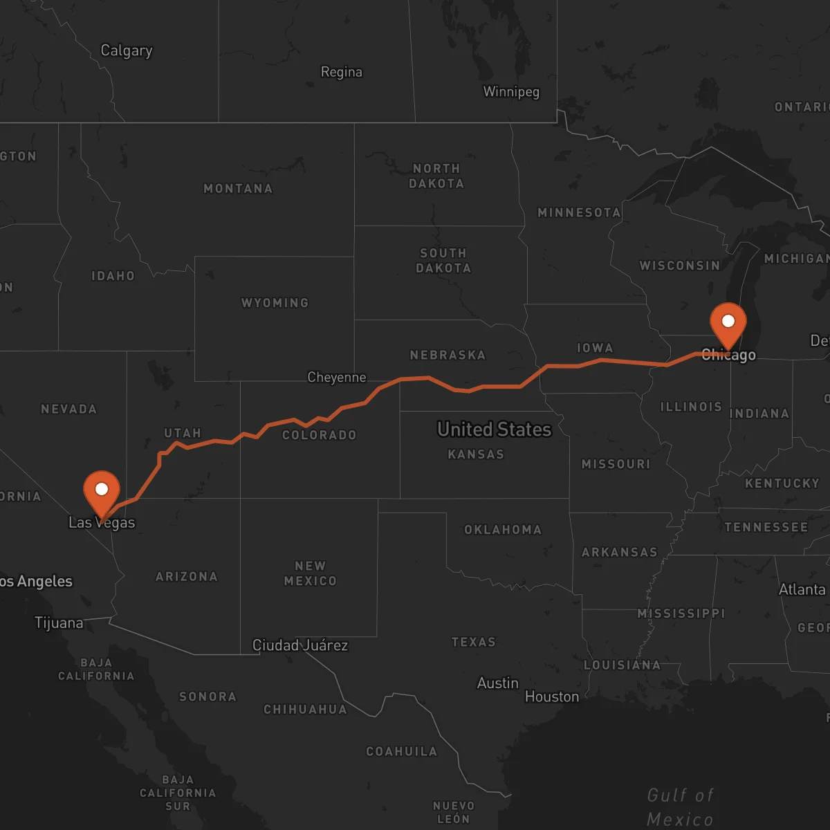 Ruta Chicago - Las Vegas