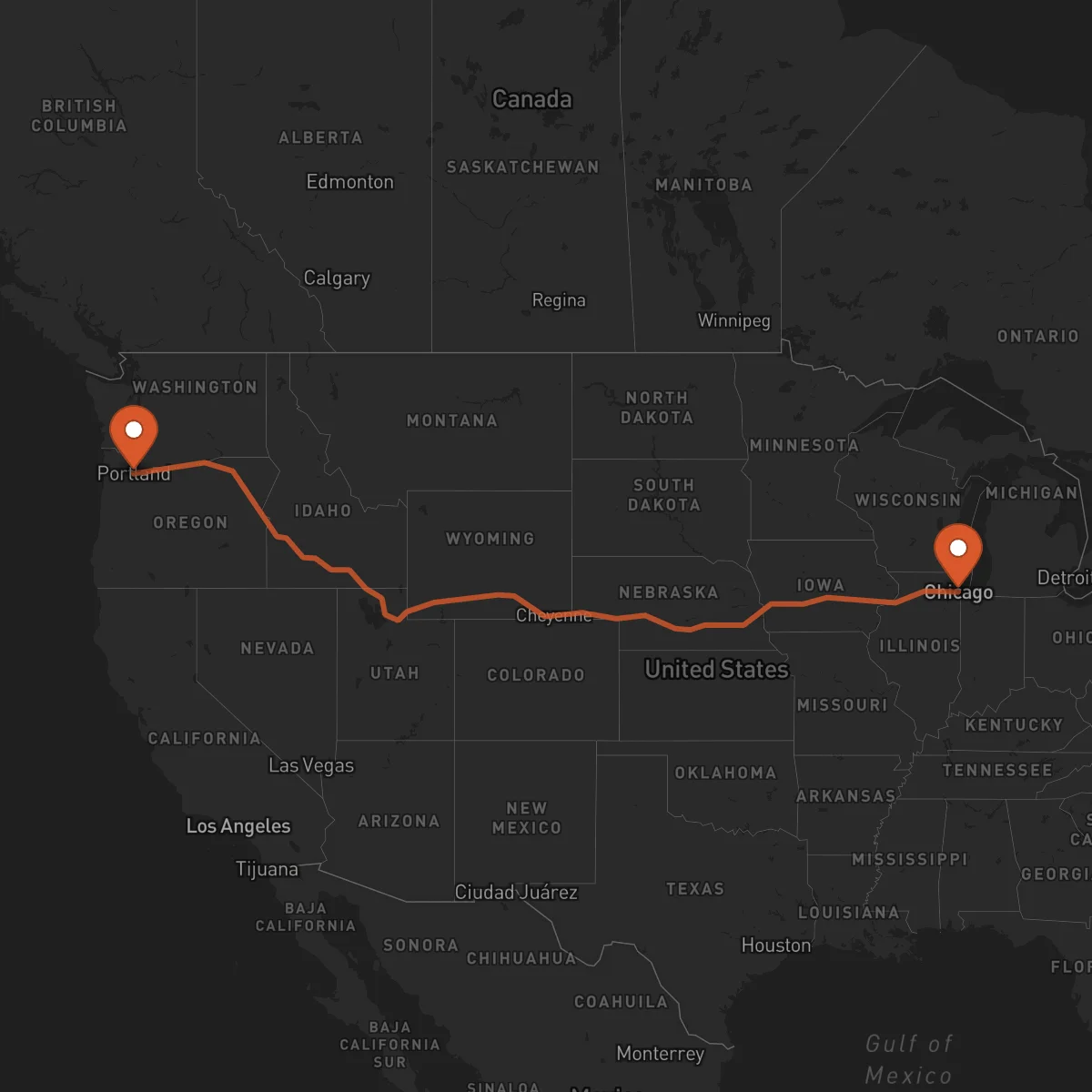Ruta Chicago - Portland