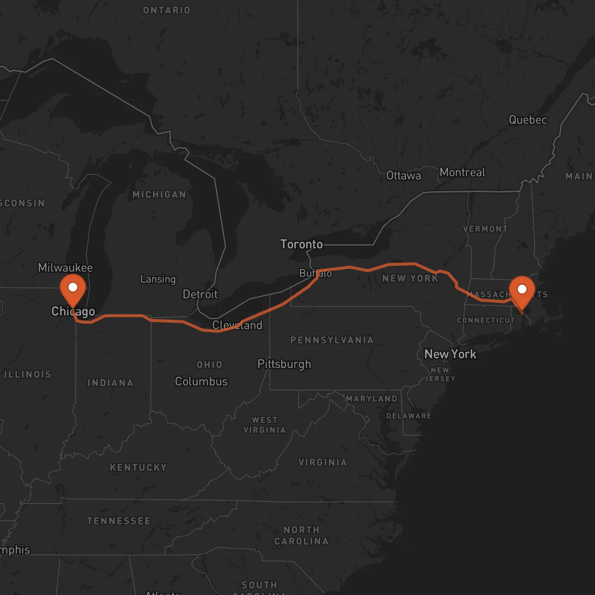 Ruta Providence - Chicago