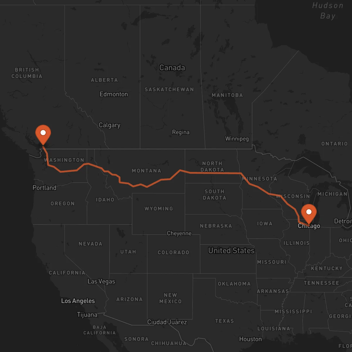 Ruta Chicago - Surrey