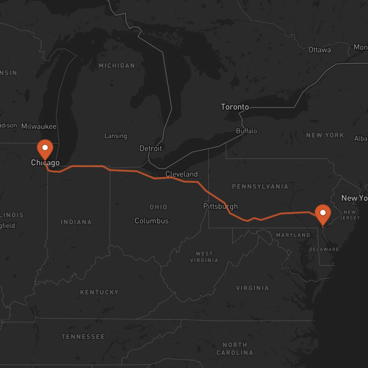 Ruta Chicago - Wilmington
