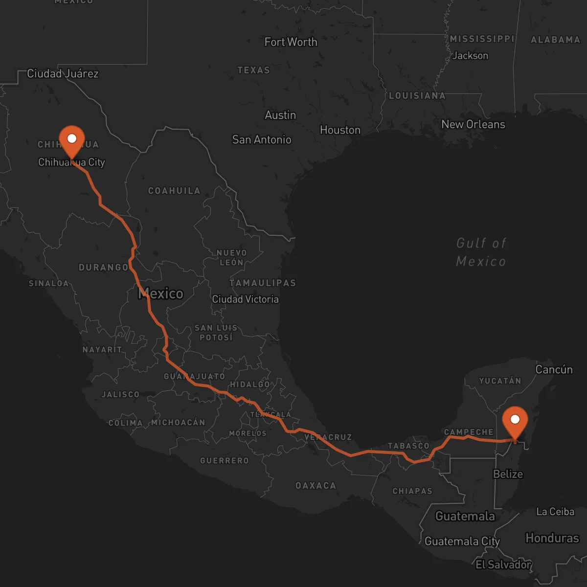 Ruta Chihuahua - Corozal Town