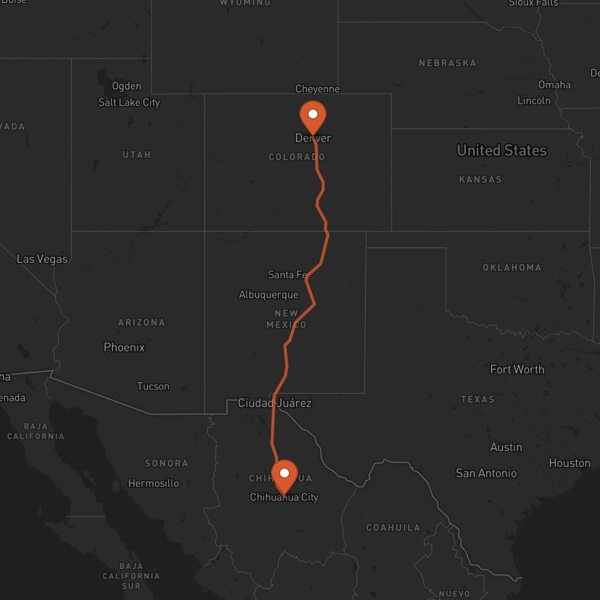 Ruta Denver - Chihuahua