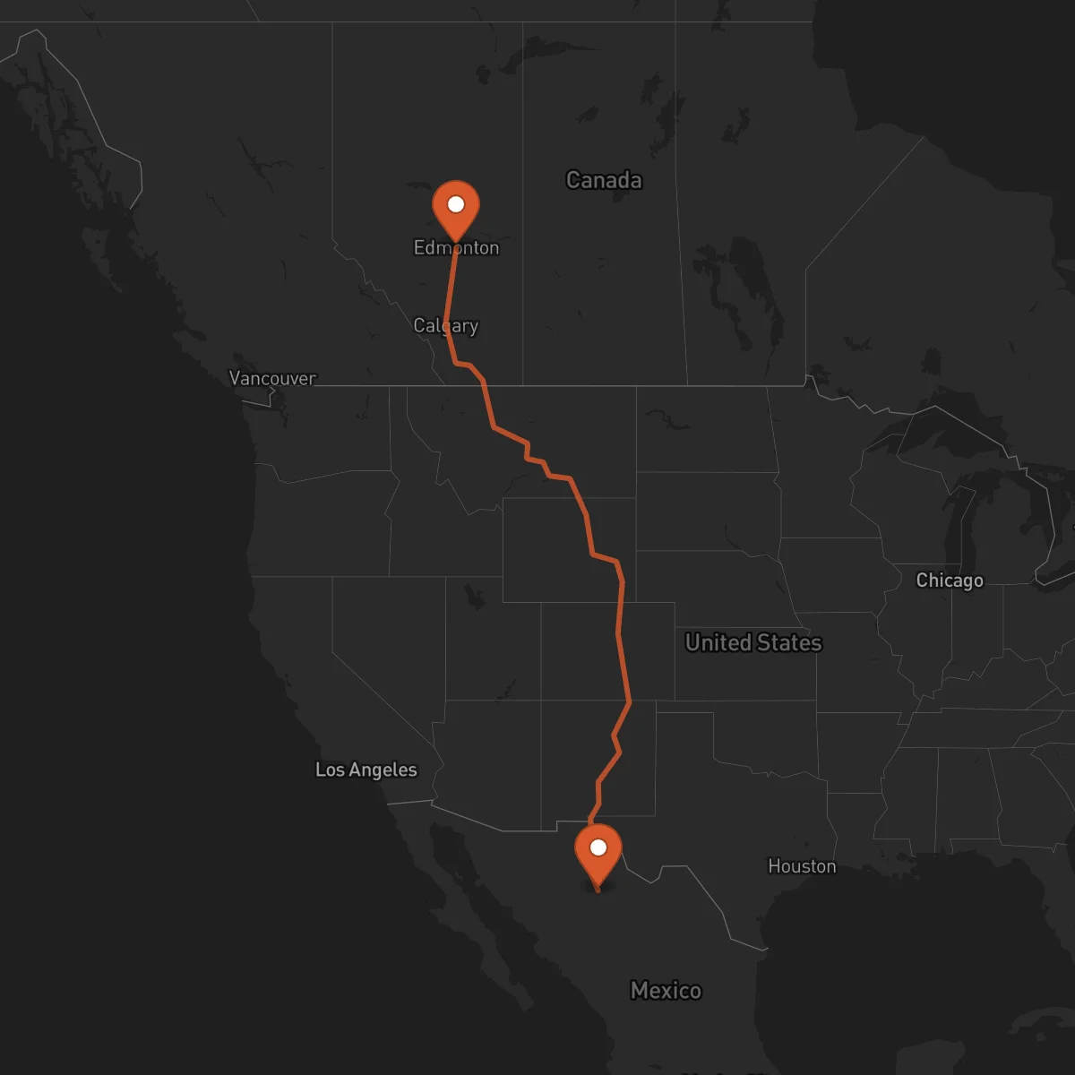 Ruta Chihuahua - Edmonton