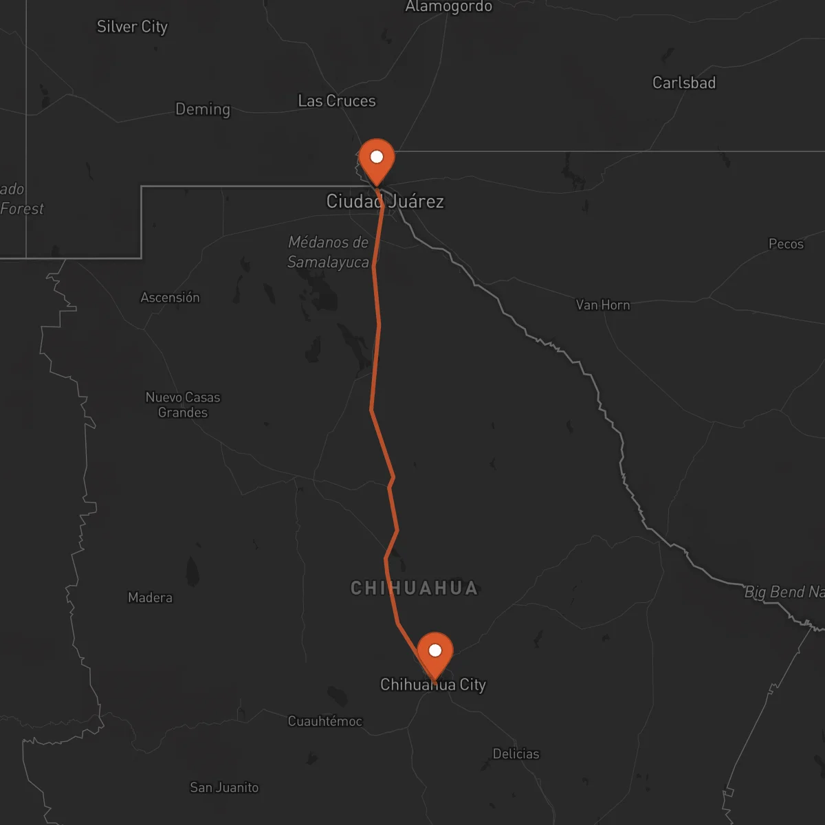 Ruta Chihuahua - El Paso