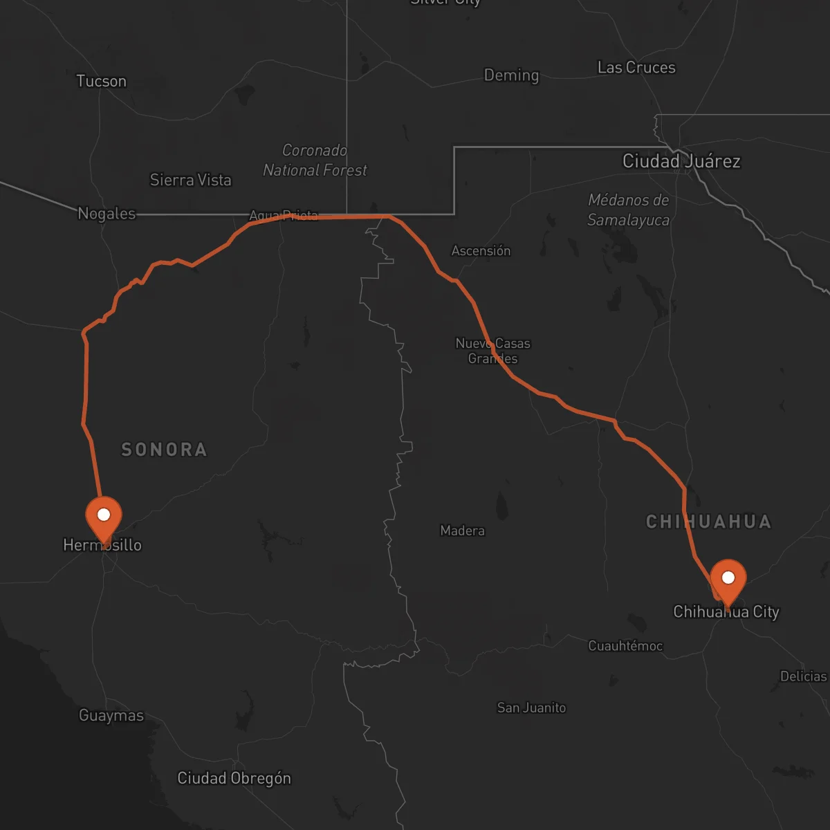 Ruta Hermosillo - Chihuahua