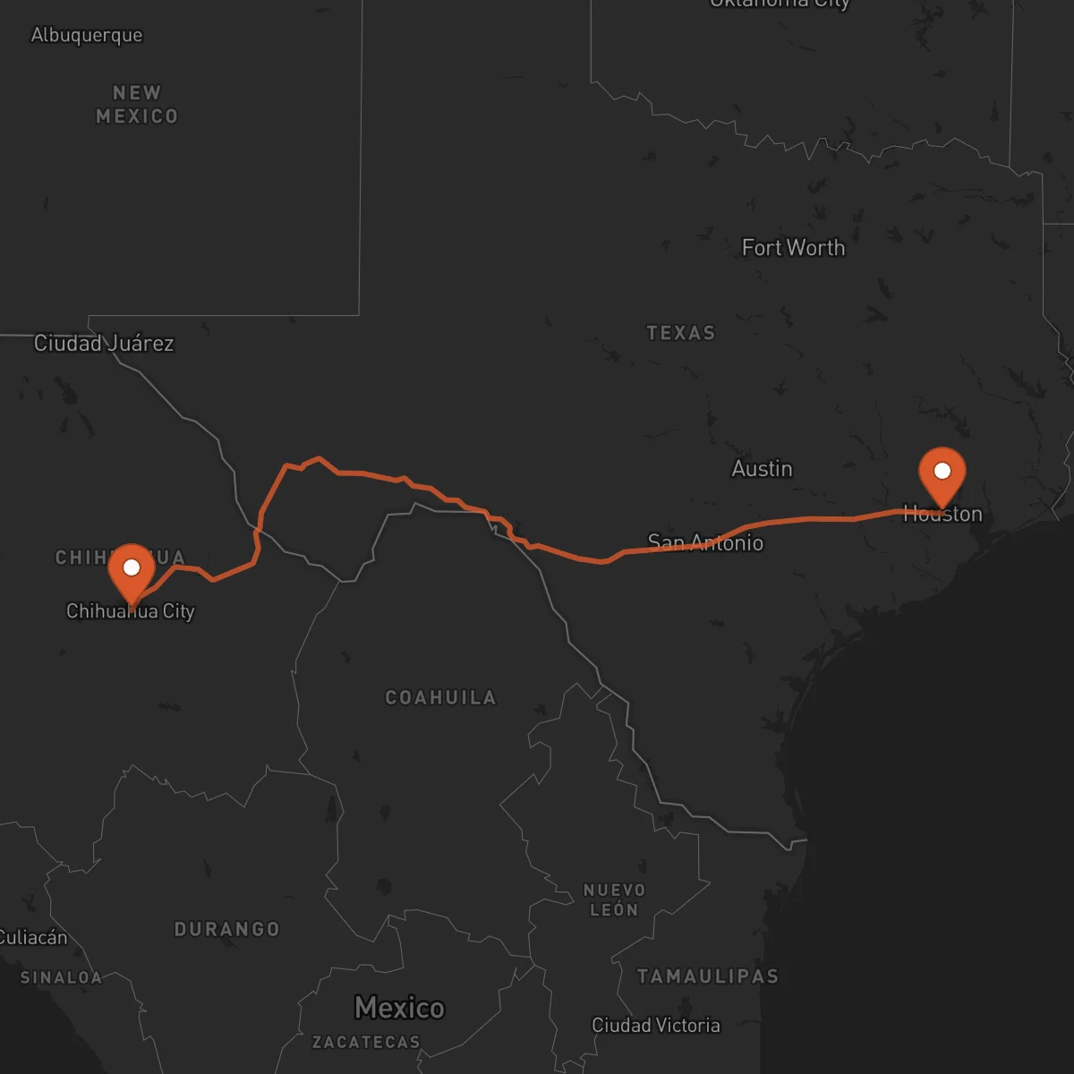 Ruta Houston - Chihuahua