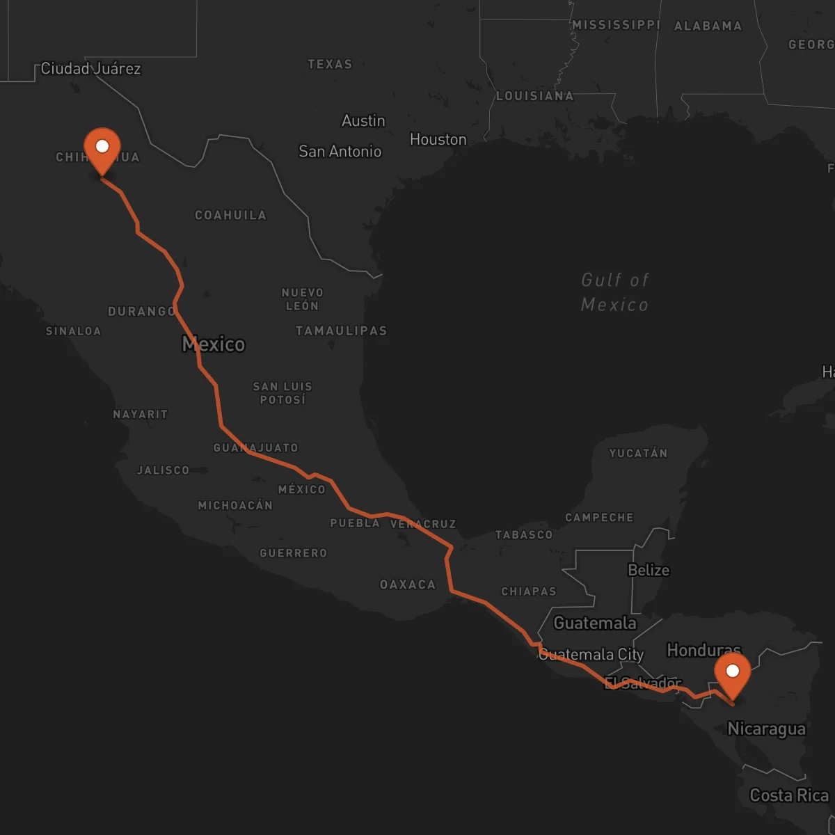 Ruta Jinotega - Chihuahua