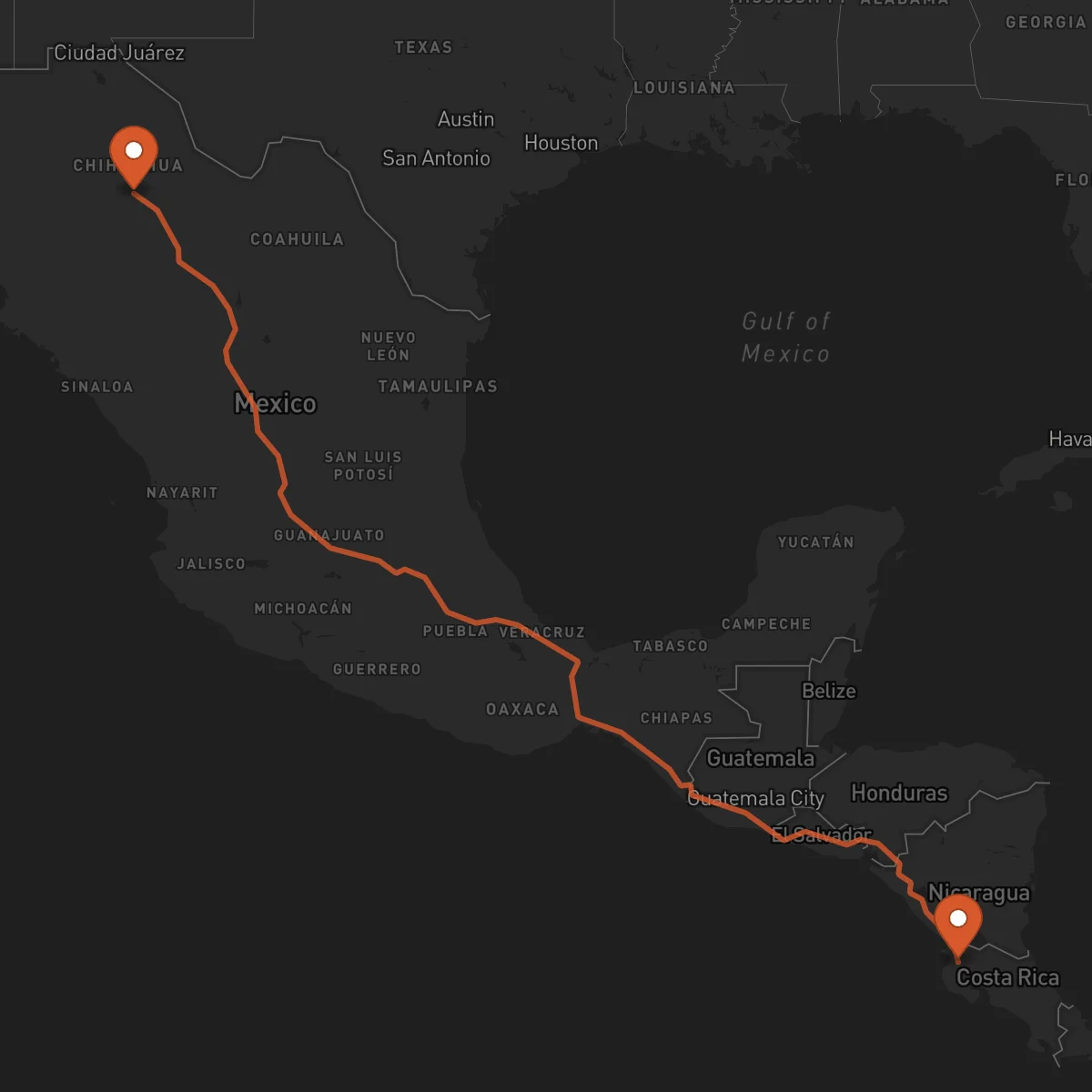 Ruta Liberia - Chihuahua