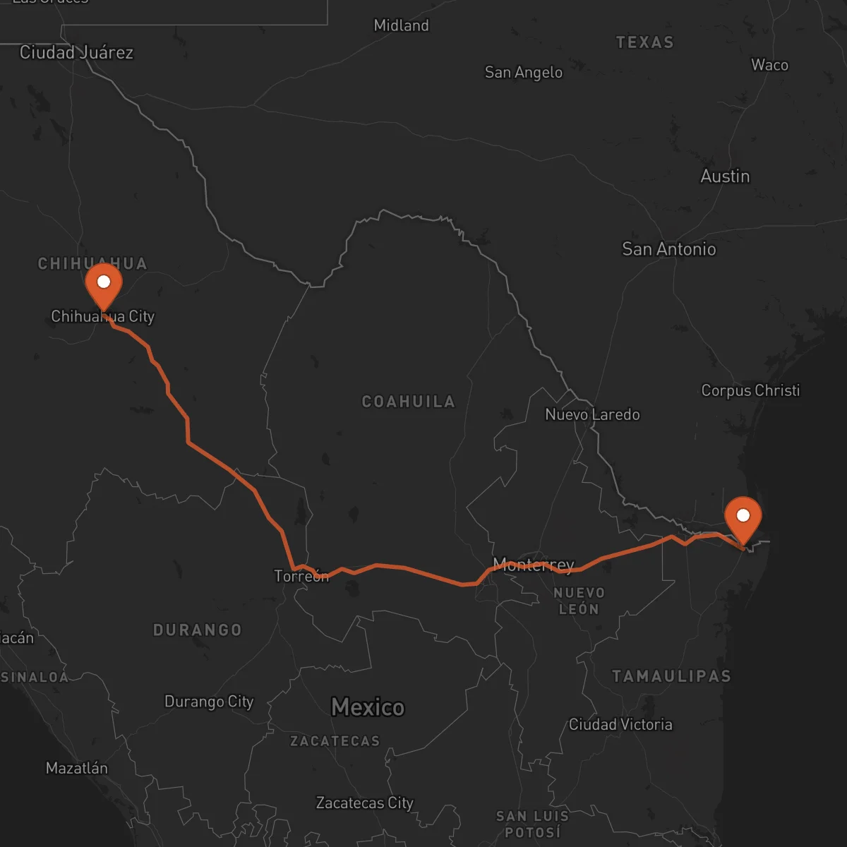 Ruta Matamoros - Chihuahua