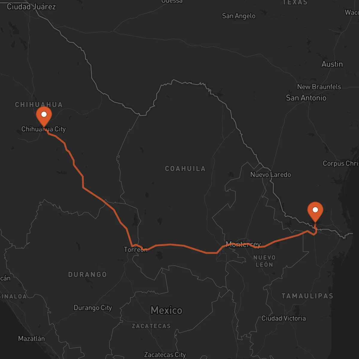 Ruta Chihuahua - McAllen