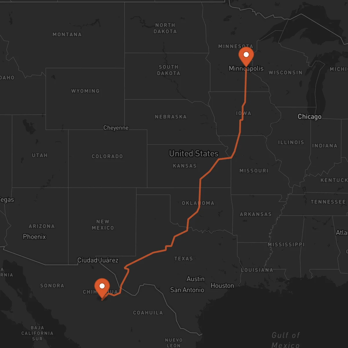 Ruta Minneapolis - Chihuahua
